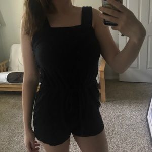 Madewell Black side-button drawstring romper
